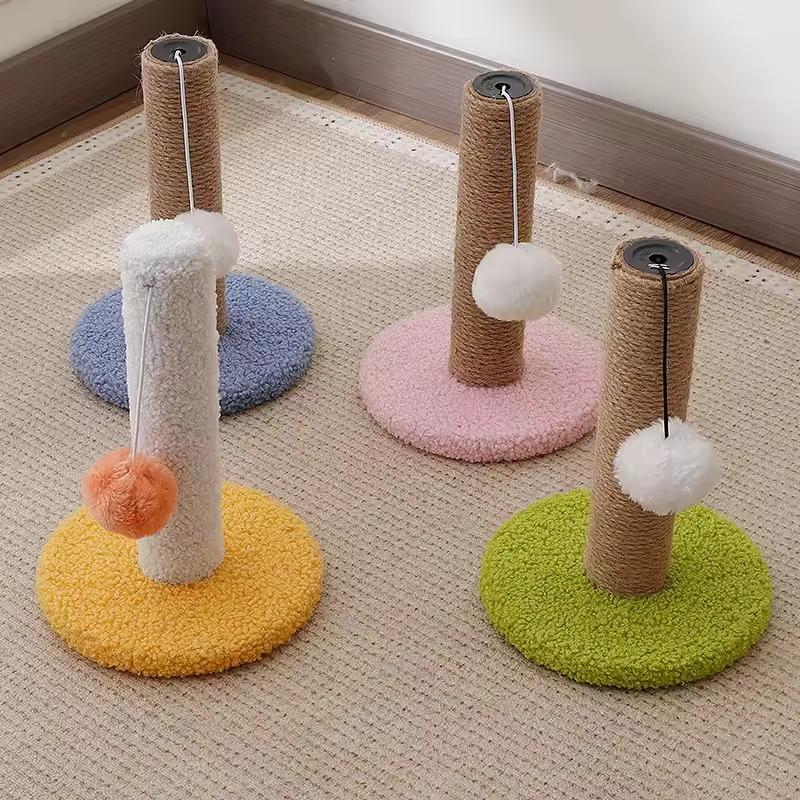 Small Size Cat Tree Perfect for Kittens Soft Plush Top Sisal Scratching Column Interactive Ball Toy for Relax and Play