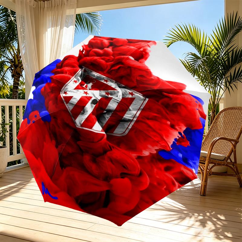 football club Print Automatic Open Close Umbrella, Portable Foldable Umbrella, for Outdoor Commute Camping Trip, Ideal Birthday Gift