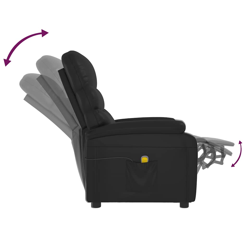 Vidaxl Massage Armchair, Black, Faux Leather