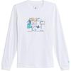 Originals Cartoon Print Breathable Crew Neck Long Sleeve T-Shirt Men Tops White HC2199