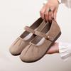 Processing Custom New Spring and Summer French One-pedal Soft-soled Casual Round Head Versatile Mary Jane Shoes Flat-bottomed Folds