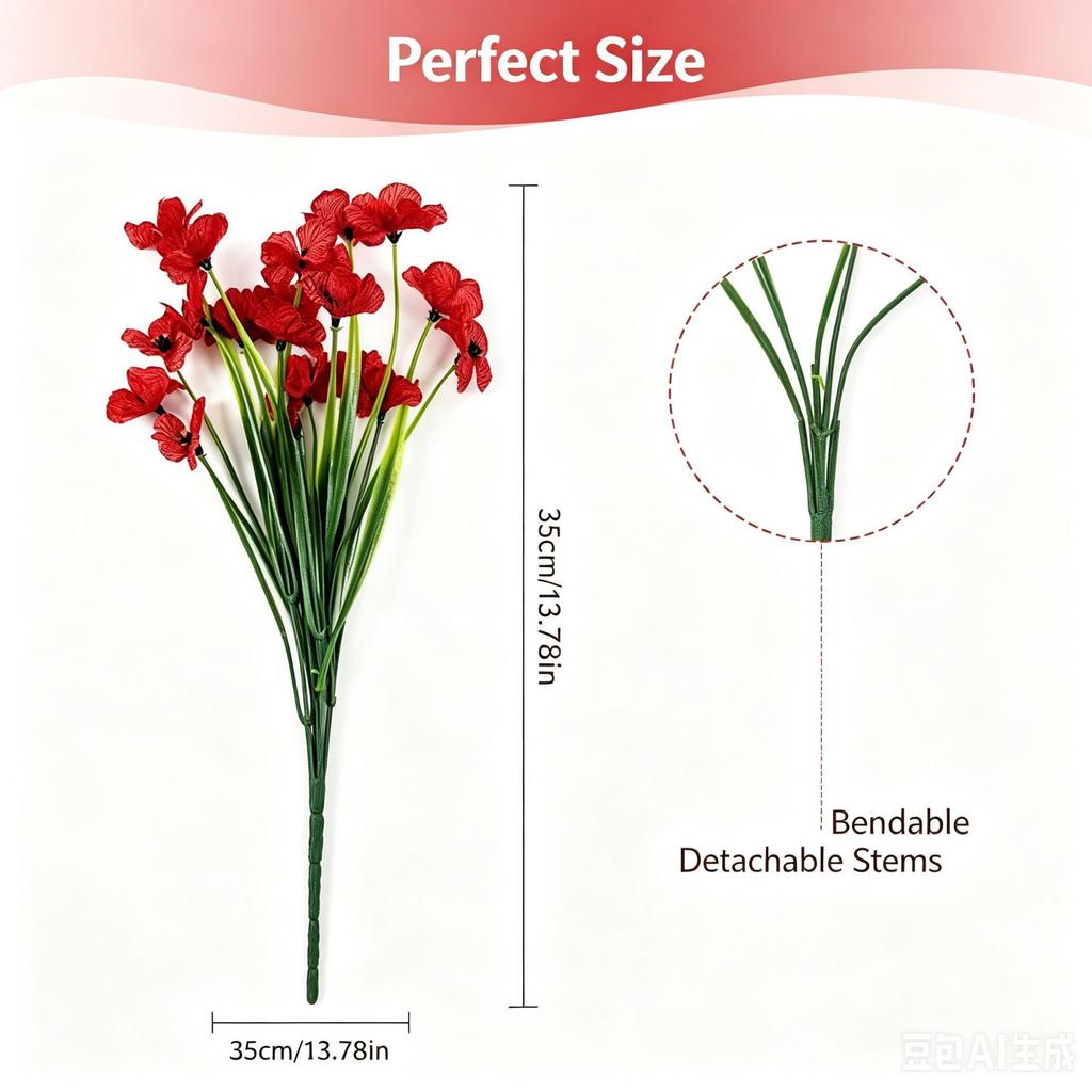1 Stem 5 Branches Spring Grass Flower for Home and Indoor Decoration