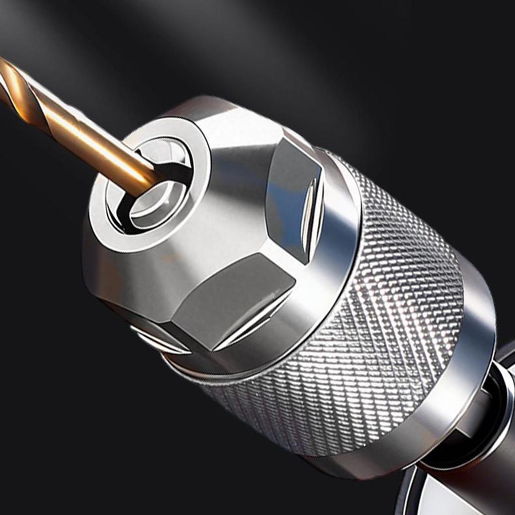 Borrchuck Adapter Snabbväxling Pneumatisk Borrchuck 3-Käftad Sexkantsskaft Chuck Professionell Omvandlare Sexkantsskaft för Träbearbetning