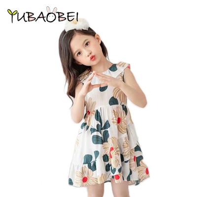 Sommer Blume Drucken Prinzessin Kleider Kleinkind Baby Mädchen Rüschen Unregelmäßige Kleider Kinder Böhmischen Vestido Kinder Kleidung