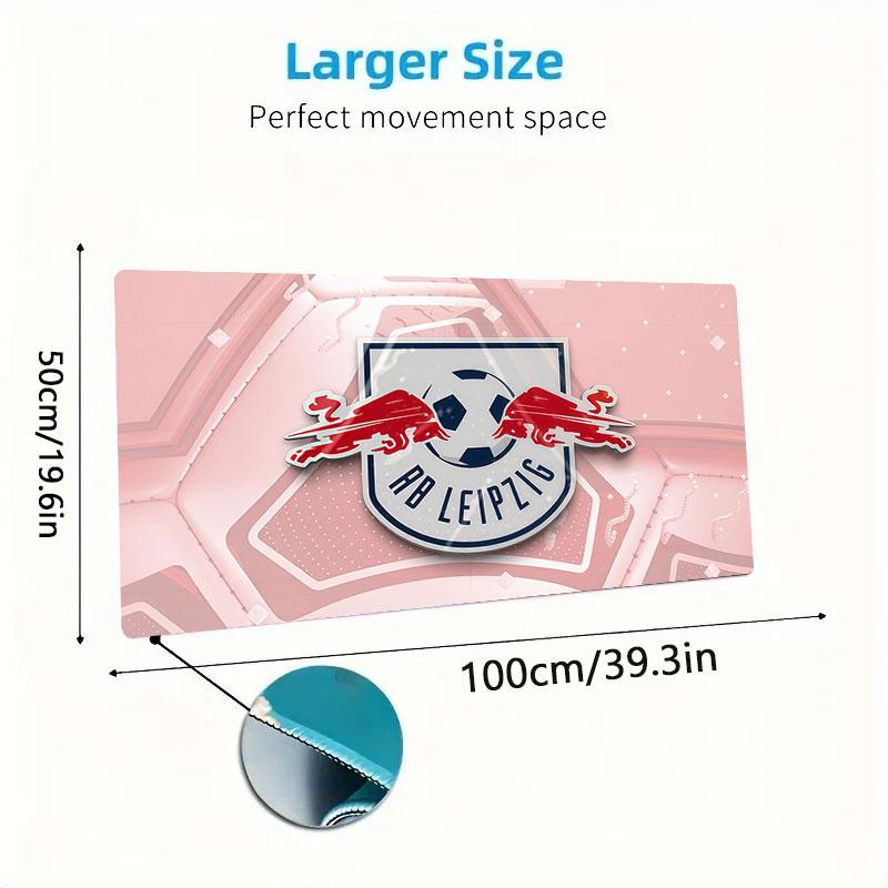 RB Leipzig Mouse Pad, Large Gaming Desk Mat, Non-slip XXL Mousepad for Laptop & Tablet, Mini PC Playmat with Stitched Edges