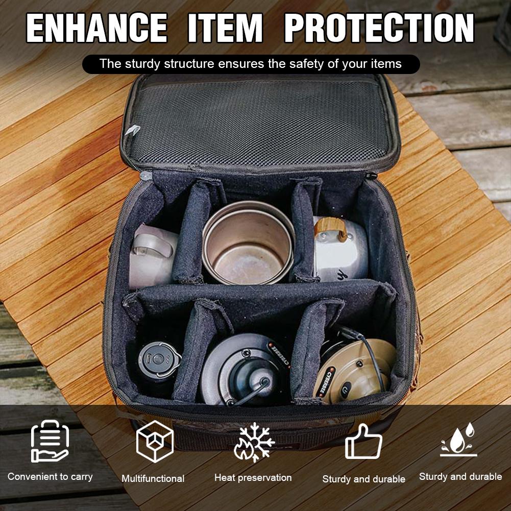 Oxford Camping Storage Bag Picnic Camping Organizer Bag Heavy Duty Crossbody Bag for Outdoor Hiking Camping Cookware Travel Car