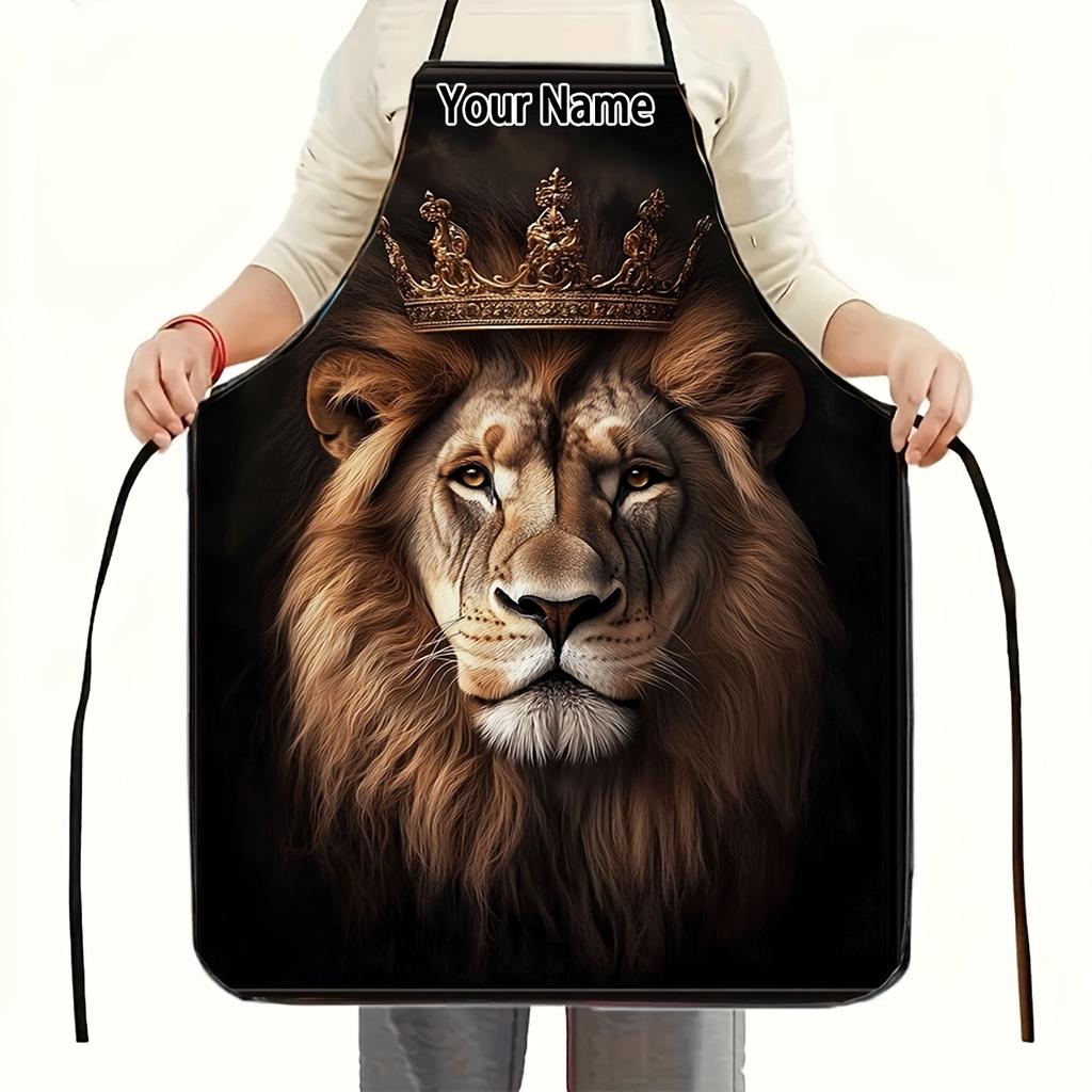 An apron with a lion pattern is very suitable for kitchen work and household cleaning, and it is a holiday gift.