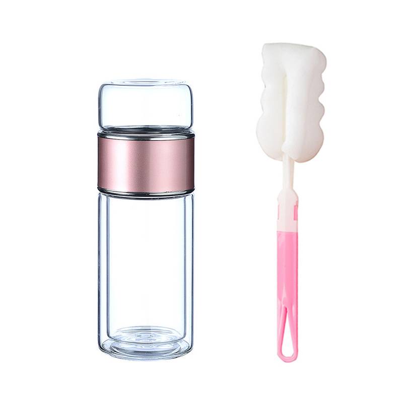 500ML Láhev na čajovou vodu Vysoce borosilikátové sklo Dvouvrstvý hrnek na čajovou vodu Infuzér Termoska Nádobí Láhev na vodu s čajovým filtrem