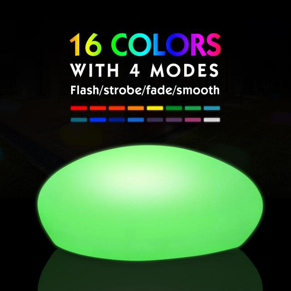 1pc Solar Stone Lights, Artificial Pebble Lights, Large Size Stone Lights, Outdoor Color Changing Landscape Lights