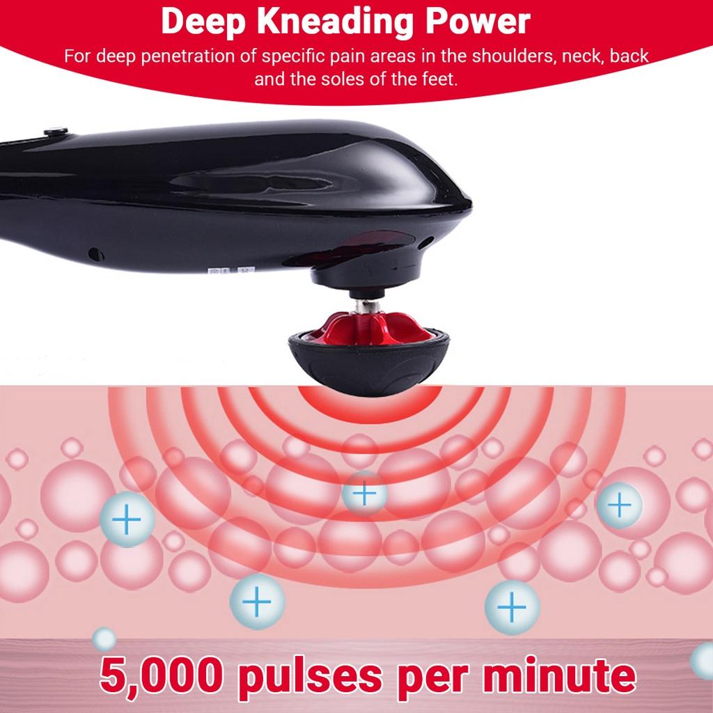 Wiederaufladbares Hand-Tiefenmassagegerät für Muskeln, Nacken, kabellose elektrische Körpermassage mit Port-Design, Tiefengewebe-Rückenmassagegerät