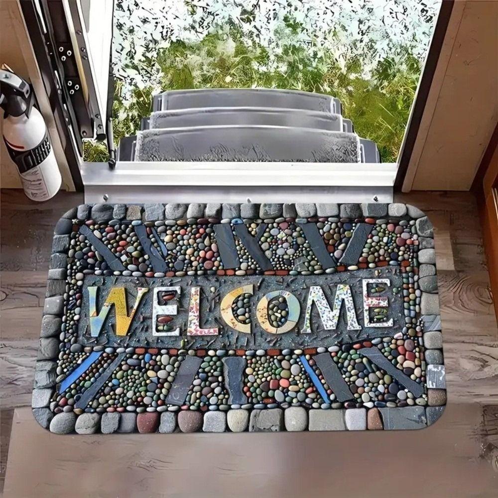 Rectangle Camping Van Welcome Mat Non-Slip Entrance Rugs Durable Door Mat Outdoor Camping