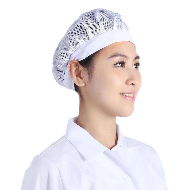 Dustproof Work Cap with Mesh Ventilation for Chefs and Food Handlers Elastic Edge for Secure Fit Foldable for Easy Carry