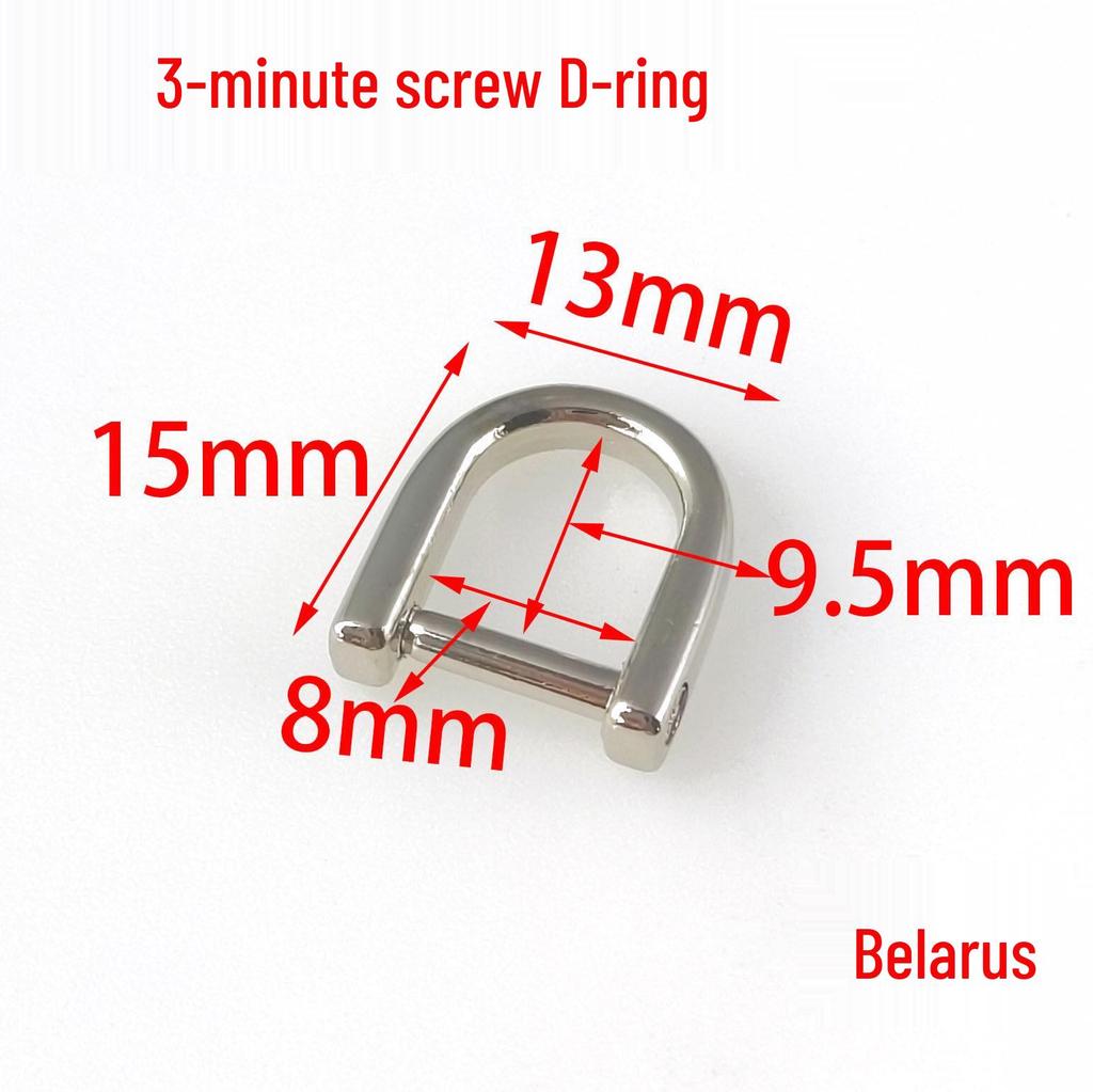 Detachable Metal Chain Shoulder Strap Buckle with D-ring and Horseshoe Loop for Bags