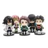 10pcs/set Anime Kamado Tanjirou Q Version Tomioka Giyuu Kyoujurou Sitting Model Muichirou Kanroji Figure Toy