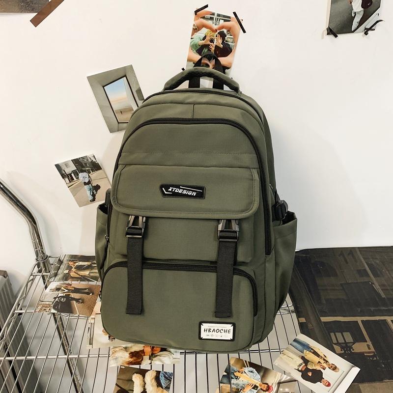 

Школьный рюкзак женский для учеников средней и старшей школы, большой вместимости, новый, для студентов колледжа, многослойный, для ноутбука, для путешествий зелёный