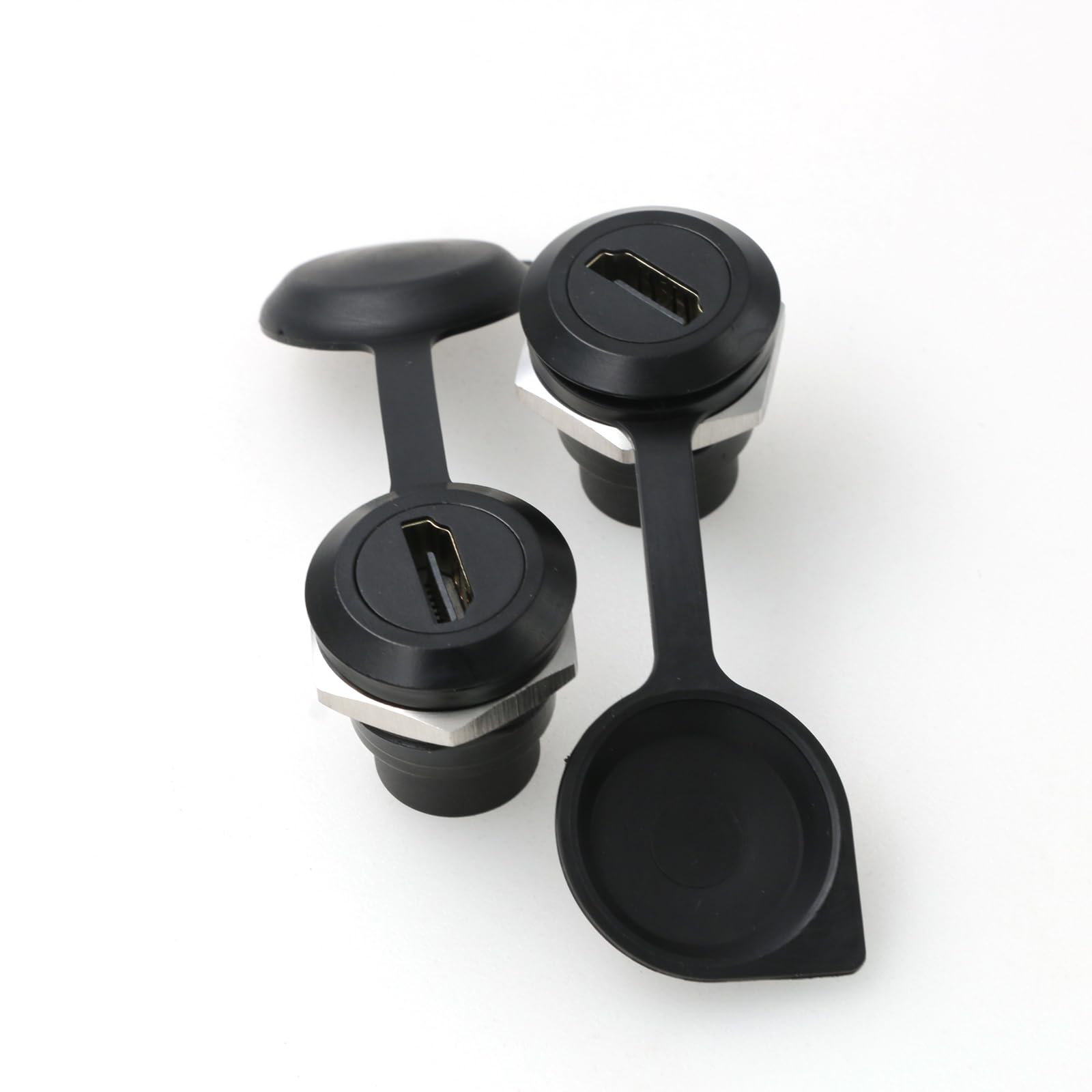 

ZBLZGP HDMI Проходной Разъем-Розетка для Монтажа на Шасси Видео Серверы Стойки и Панельный Монтаж HDMI 4K 60Гц HD Черные Корпуса D-Типа, (Круглый чёрный