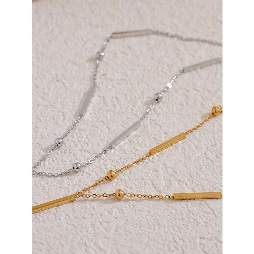 Yhpup Thin Chic 316L Stainless Steel Long Chain Exquisite Necklace for Women Waterproof Daily Jewelry Bijoux Gift