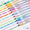 Color-Changing Double-Ended Fluorescent Markers - 12 Colors, Eye-Friendly Watercolor Pens for Students