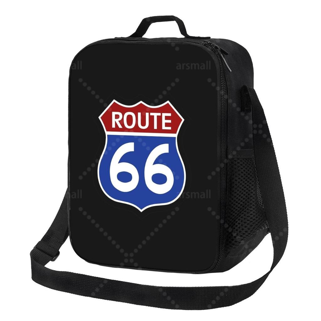 Route 66 Lunchtasche mit verstellbarem Schultergurt Wiederverwendbare Thermos-Bento-Tasche für Arbeit Picknick Strand