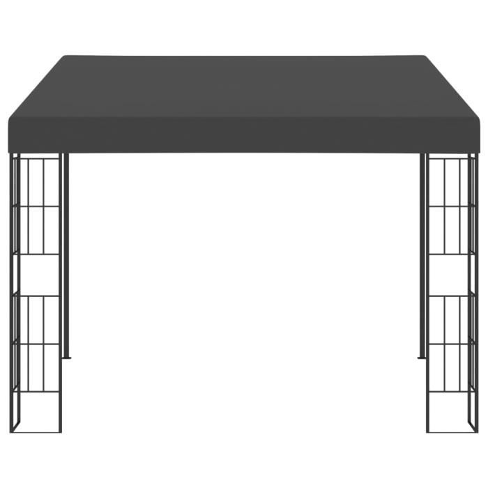 VidaXL Belvédère mural 3x3 m Anthracite Tissu