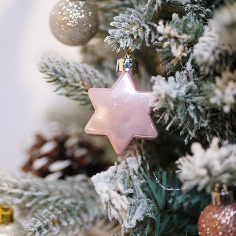 33PCS Christmas tree ornament 3cm light gold Christmas ball 33 pcs Internet celebrity color scheme pendant Christmas combination ball