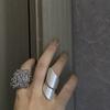 Hip Hop Silver Color Double-layered Cuff Finger Rings For Women Punk Fashion New Jewelry Gift Party Music Festival