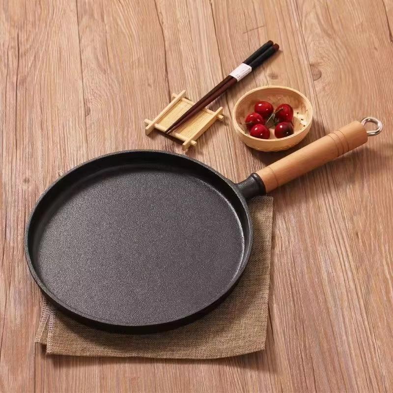 20/23/26cm Gusseisen Bratpfanne Unbeschichtet Antihaft Gebratener Pfannkuchen Eiertopf Gas Induktionsherd Küchenkochgeschirr Outdoor Grillplatte