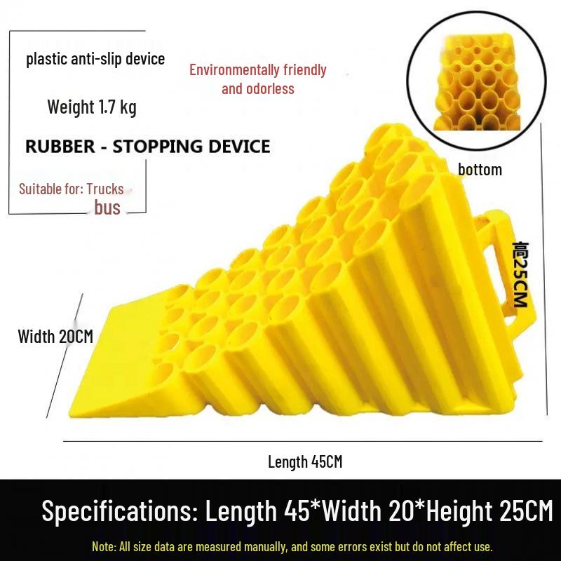 Portable Non-slip Triangle Wheel Chock - Rubber Car and Van Anti-roll Stopper