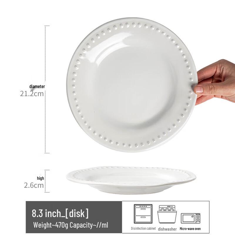 ZISIZ Ceramic Round Dinner Plate