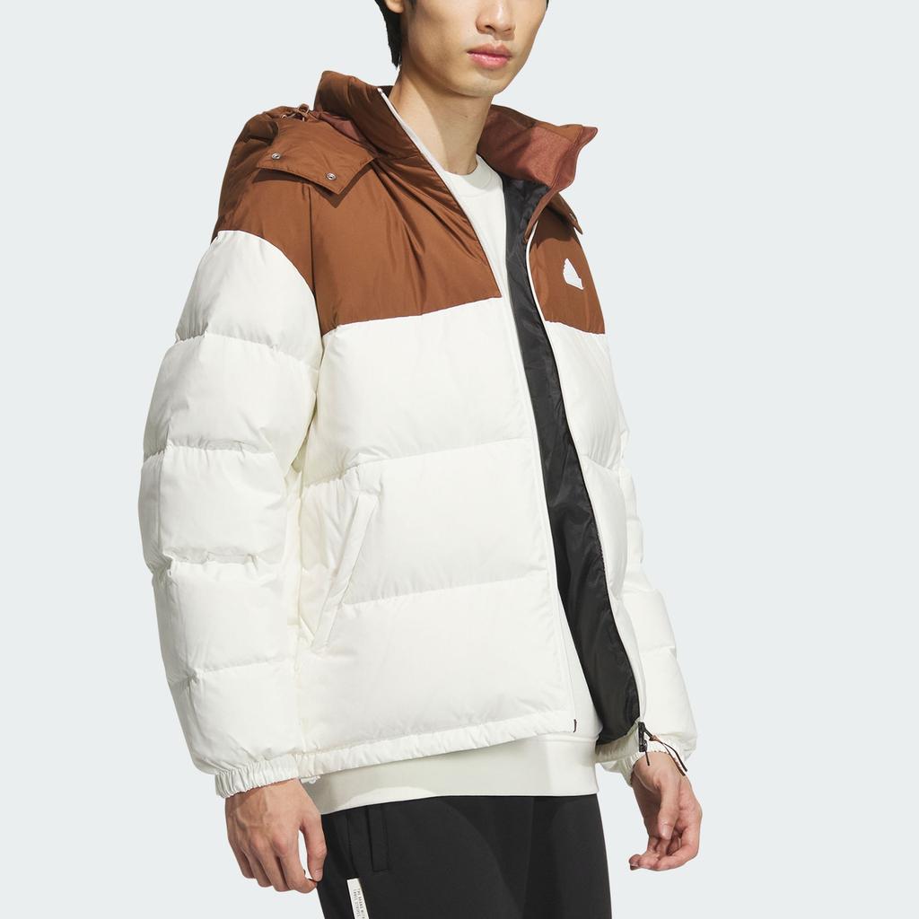 Adidas Color Block Versatile Comfortable Soft Warm Long Sleeve Puffer Jacket Unisex outerwear Jade-White JM9139