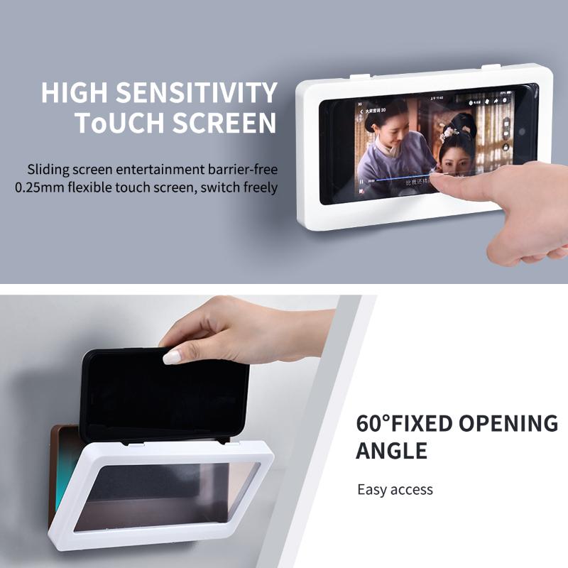 

Держатель для телефона для душа, чехол для телефона в ванной, защита от уплотнения, сенсорный экран, коробка для мобильного телефона для кухонной настенной подставки