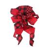 Large Christmas Plaid Bow Double -Layer Splicing Color Christmas Tree Top Bow Plaid Pattern Long Ribbon Xmas Tree Decoration