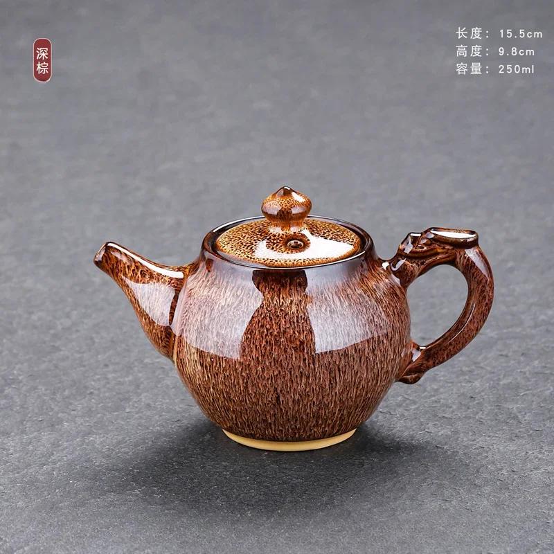Keramická čajová konvice glazovaná v peci Malá Jun Porcelánová Kung Fu sada Jednoduchá a personalizovaná Jednotlivá čajová konvice
