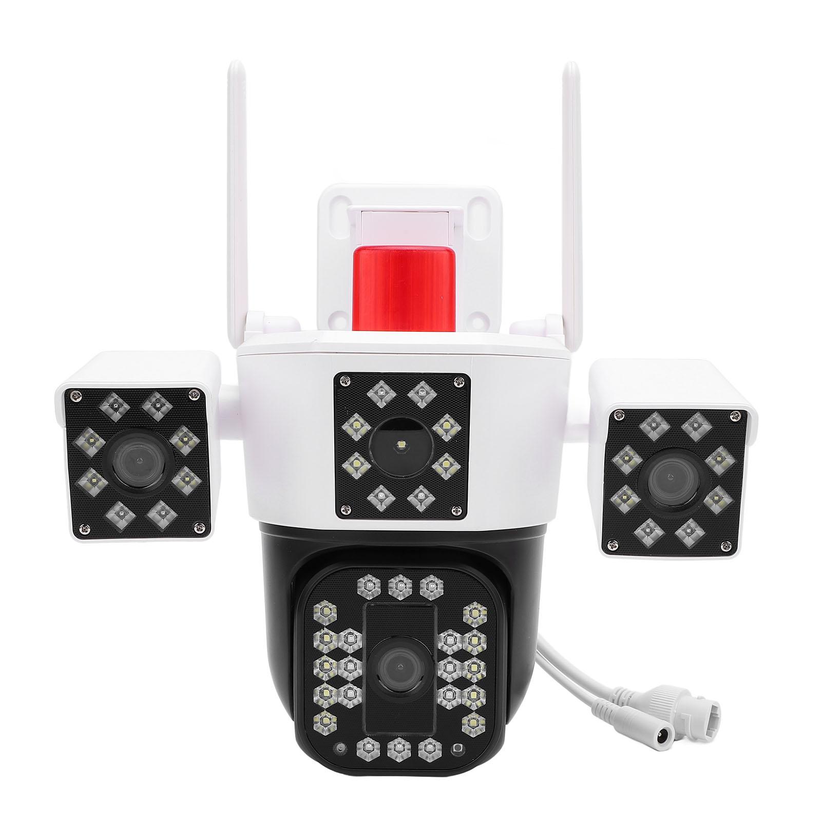 

Outside Surveillance Camera 6MP 4 Lens IP55 Water Proof 2 Way Voice WiFi Wireless Outside Camera US US PLUG