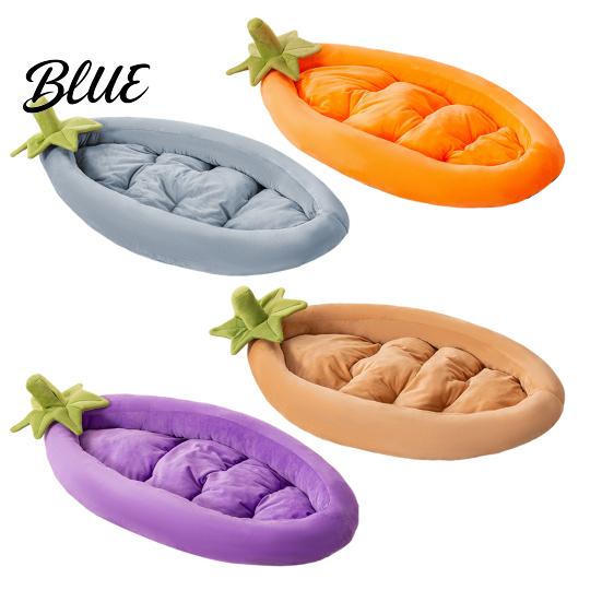 Semi-enclosed Pet Bed Joint Padded Sofa with Vegetable Shape Eggplant Cats Removable Cushion Support Cute