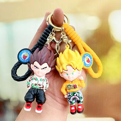 Dragon Ball Keychain Silicone Doll Birthday Cake Decoration Pendant Couple Car Bag Pendant Gift