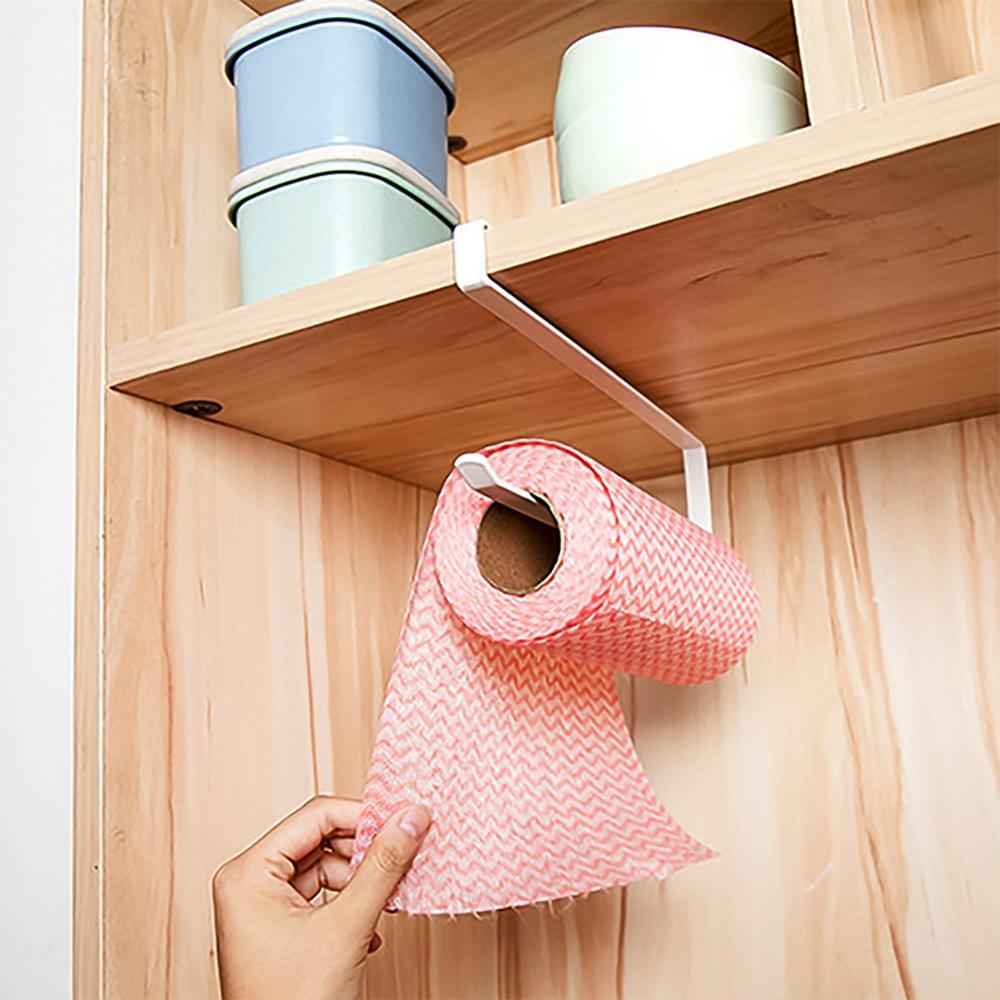 1PC, Hanging Tissue Holder, Punch-free Hanging Rack, Cabinet Lazy Roll Paper Holder, Plastic Wrap Wiping Cloth Holder