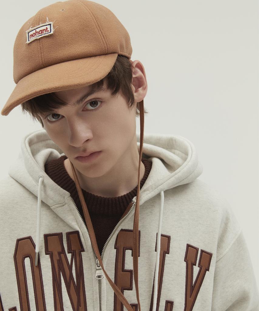 NOHANT Logo Patch String Ball Cap Beige