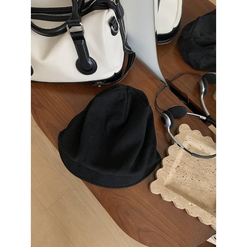 

Autumn and Winter Solid Color Pile Hats for Women Without Makeup Small Fashionable Baotou Cold Hats Lazy Style Pullover Baotou Hats One Size