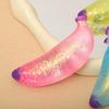 Glitter Banana Sugar Ball Slow Rebound Stress Relief Clear Banana Squeeze Sensory Toy Anxiety Relieving Simulated Fruit Stress Ball