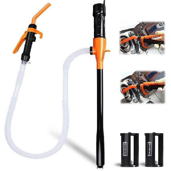 Portable Power Battery Pump, Fuel Transfer Pump Battery Operated Electric Siphon Pump For Gas, Fuel, Diesel, Water Transfer 2.4 GPM, Extra Long Hose,