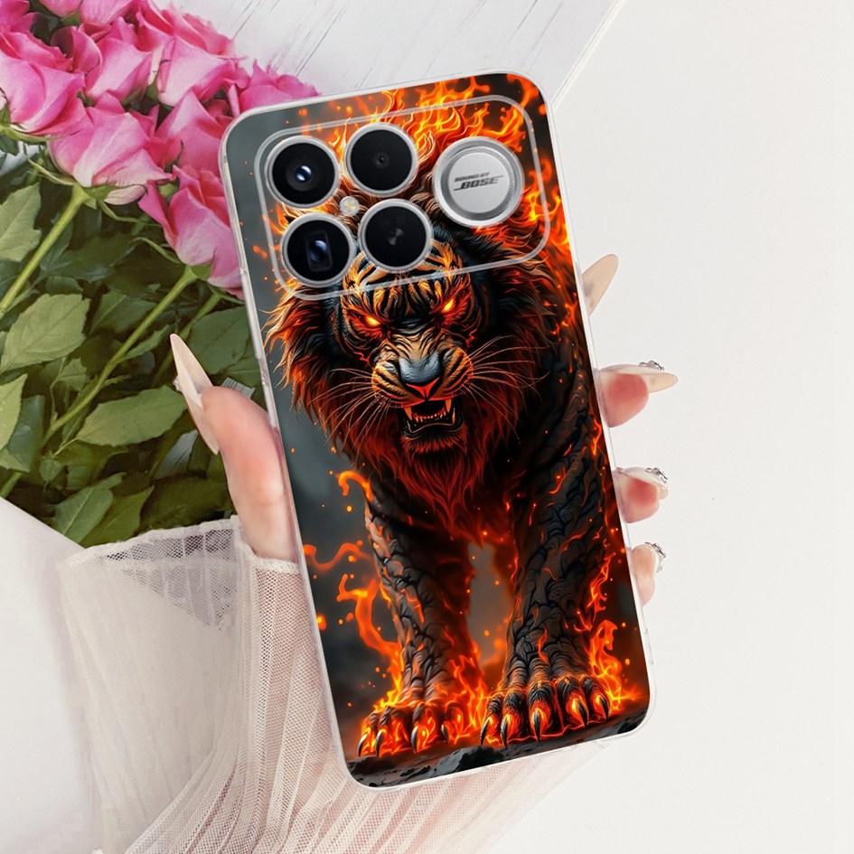 For Xiaomi POCO F8 Ultra Case Luxury Dragon Cartoon Transparent TPU Protection Cover For Poco F8 Pro Ultra PocoF8 Pro Soft Funda