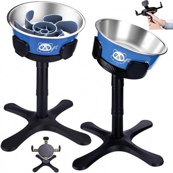 Dog Bowls Elevated Adjustable Stand, Raised Bowl with 3 Heights & Tilted Feeding Stand, Compatible with Various Bowls, for Medium & Large Breeds (1