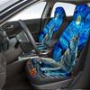 2pcs Wolf Moonlit Night Landscape Print Car Seat Covers - Durable & Soft, Easy To Clean, Foldable, Universal Fit For Cars, SUVs,