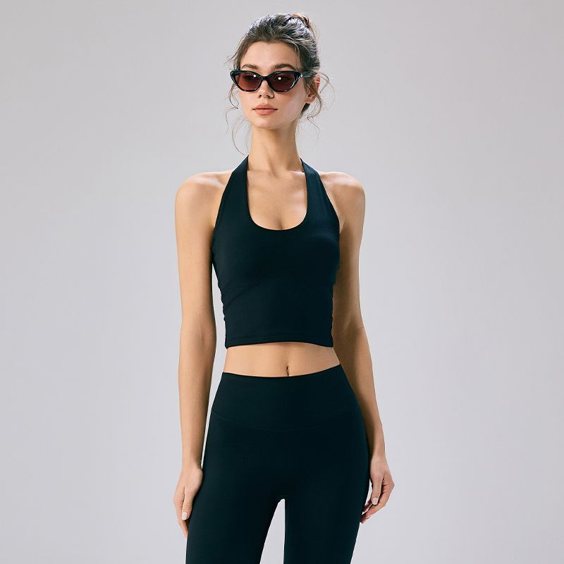 Mitaogirl Kendall Hanging Neck Underwear Women Sexy Beauty Back Sports Top Running Fitness Belt Chest Pad Top Summer