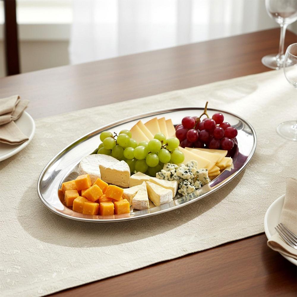 Oval Steel Platter 29X18 Cm 3 Pcs.