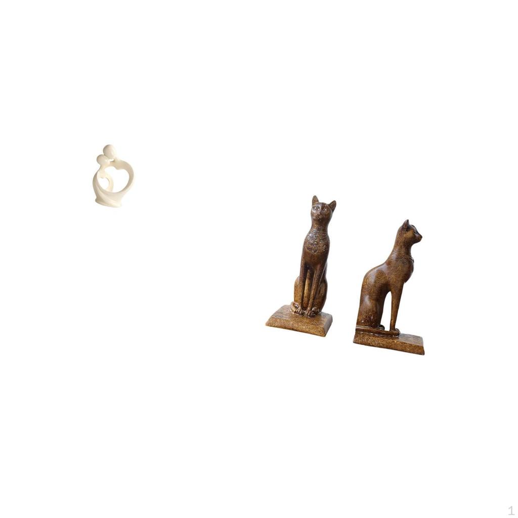 Artistic Resin Figurine Collection Featuring Lover Statues And Cat Bookends for Desk Cabinet Shelf