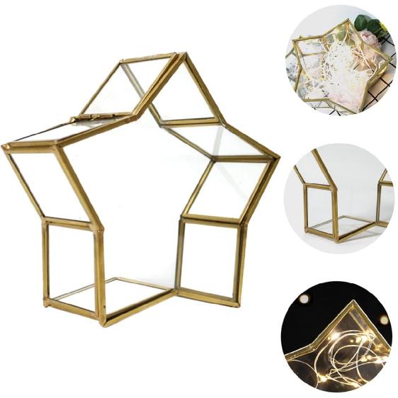 Five-Pointed Star Bottle Coin Jar Star Keepsake Boxes Mini Small Wishing Bottle Glass Jar Ideal Corsage Box for Preserved Flowers Origami Stars