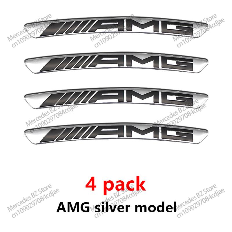 4Pcs Aluminium Car Wheel Hub Styling Stickers Decoration Strip For Mercedes Benz AMG W204 W205 W203 W211 W212 W213 W201 W210