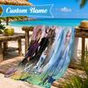 Custom Name The Snow Queen Microfiber Beach Towel, Quick-Dry, for Summer Travel, Beach Essential, Picnic Essentials, Swimming Pool